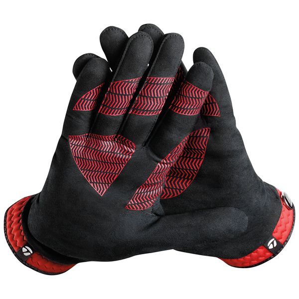 TaylorMade Rain Control Glove (Black/Red, Medium), Black/Red(Medium, Pair)