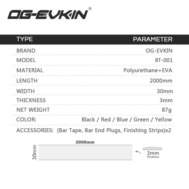 OG-EVKIN Road Bike Handlebar Tape Drop Bar Tape Polyurethane/EVA