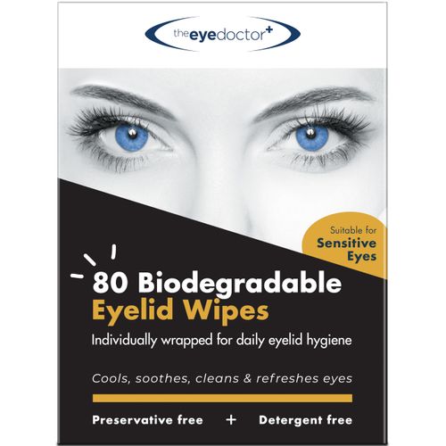 The Eye Doctor Eyelid Wipes – 80 x Single use Lid & Lash Wipes – Suitable for Sensitive Eyes, Dry Eyes, Blepharitis & MGD - Rinse-Free Eye Wipes - Removes Makeup, Oil, Debris