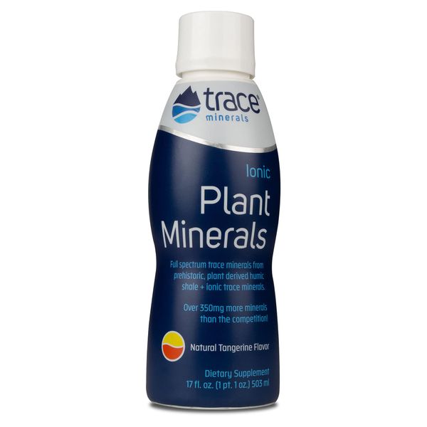 "Trace Minerals | Liqiud Ionic Plant Minerals | Dietary Supplement | Certified Vegan, Non GMO, Gluten Free, BPA Free, Third Party Tested | Tangerine | 17 Fl Oz "