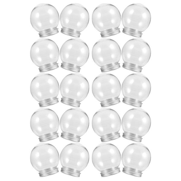 20 Pcs Water Globes Prop Ball Shape Clear Christmas Snow Child