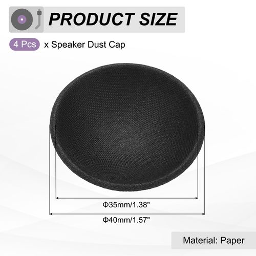 MECCANIXITY 4Pcs Speaker Dust Cap 40mm/1.57" Outer Diameter Dome Paper Cap Subwoofer Coil Cover Caps with Repair Glue for Speaker Decoration Accessory Repair