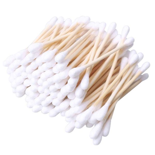 600 pk Bamboo Cotton Buds (6 x 100) by ZHIYE, 100% Biodegradable Cotton Swab with Wooden Handles for Ear Cleaning,Makeup Cleaning,Keyboard Cleaning,Wound Cleaning etc