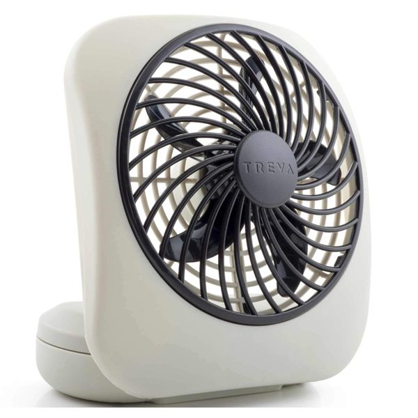 O2COOL Treva 5 Inch Battery Powered Fan Portable Desk Fan 2 Cooling Speeds with Compact Folding & Tilt Design Small Fan Cubicle Accessories Mini Fan Portable (Grey)