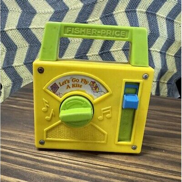 Fisher Price Vintage Musical Toy Radio Let's Go Fly a Kite 1978 Works!