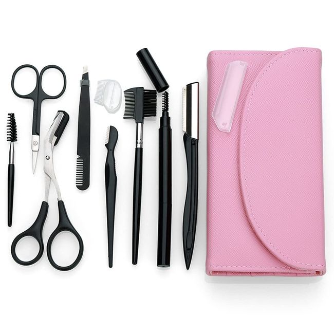 9 Pcs Eyebrow Set Eyebrow Shaver Eyebrow Scissors Eyebrow Tweezers Eyebrow Comb Eyebrow Brushes for Women and Men