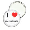 I Love My Pinscher - 77mm Round Compact Mirror