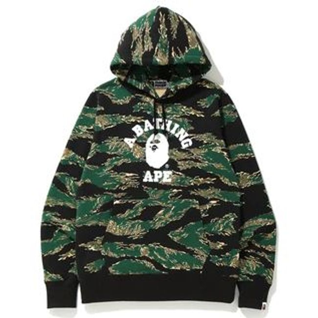 Bape Tiger Camo College Pullover Hoodie Mens Style : 991278