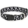 Buckle-Down 9-15" Tilted Skulls Black/White Plastic Clip Collar, Small