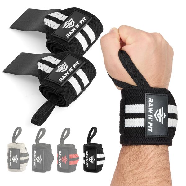 RAW N' FIT MAKE YOURSELF A PRIORITY muñequeras Gym (Black/White)