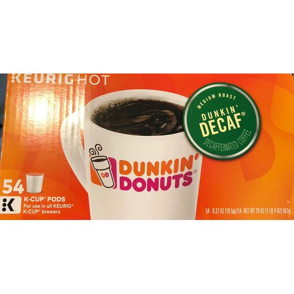 Dunkin' Donuts Decaf K-Cup Pods for Keurig Brewers, 54 Count (Packaging May Vary)