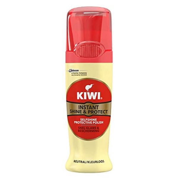 Kiwi Shoe Shine Liquid, Instant Shine & Protect Tube with Applicator Brush for Neutral Shoes, 75 ml, Pack of 3