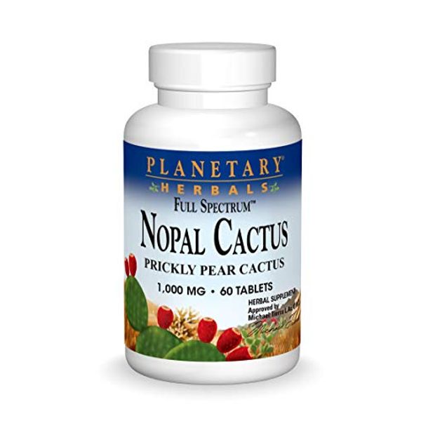 Planetary Herbals Full Spectrum Nopal Cactus 1000mg Prickly Pear Cactus Antioxidant - 100% Natural - 60 Tablets