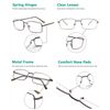 Eyekepper 3-pack Readers Rectangular Spring Temple Large Metal Reading Glasses Men Gunmetal