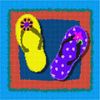 Pepita Needlepoint kit: Bright Flip Flops, 10" x 10"