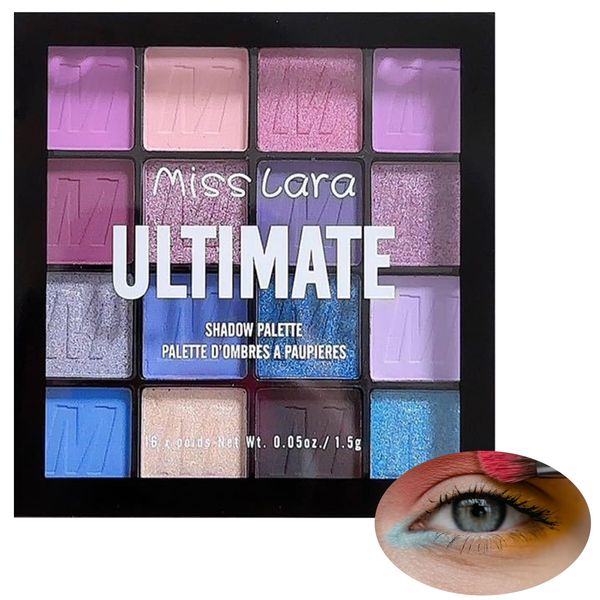 Xumann Purple Blue Eyeshadow Palette, 16Color Long Lasting Waterproof Eye Shadow Pallets for Women Make up