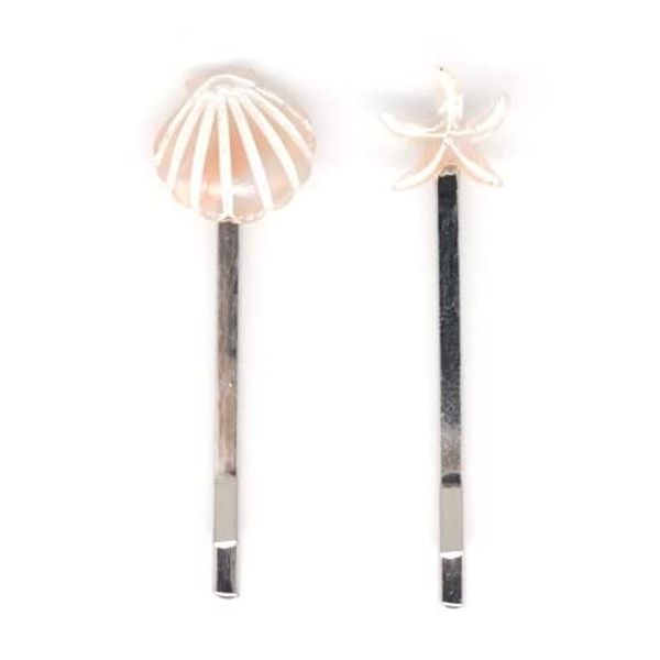 Aceti Shell Starfish Hairpin Set (White, Pink)