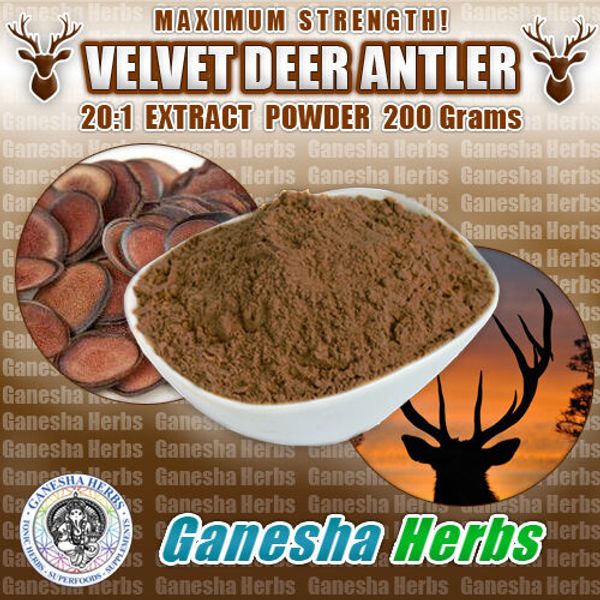 CERTIFIED - DEER ANTLER VELVET 50:1  EXTRACT POWDER 200 Grams MAXIMUN STRENGTH!