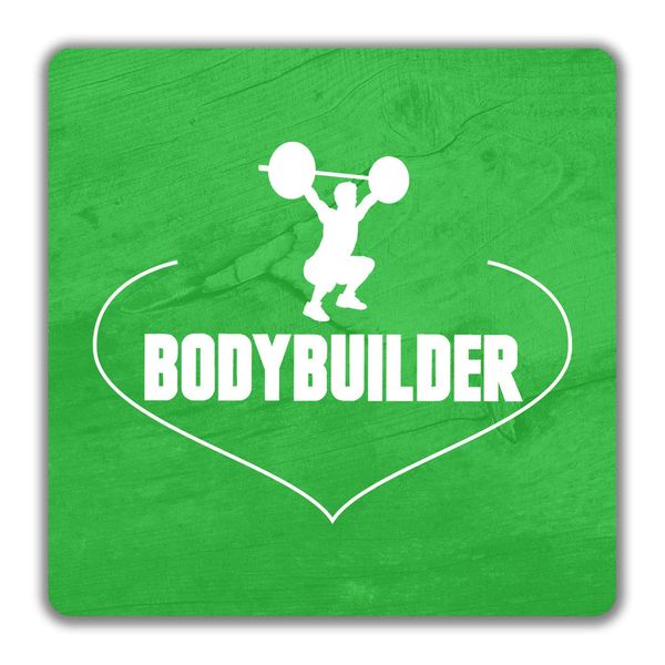 Shopagift Love Bodybuilder 2 Pack Coasters - 9cm x 9cm