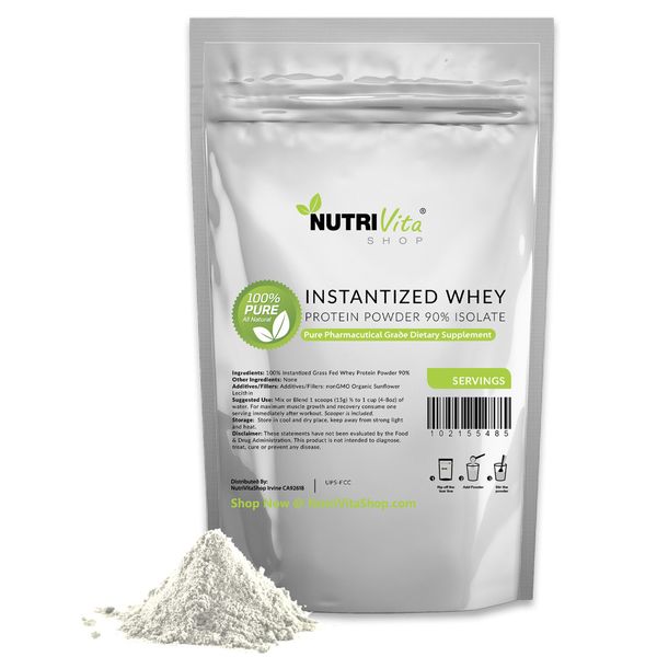 2X 2LB (4LB) 100% Pure Organic Instantized Whey Protein Isolate 90% Unflavored