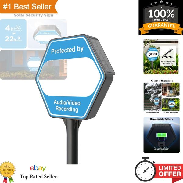 Outdoor Solar Security Sign with Easy Install – Weather Resistant Protection