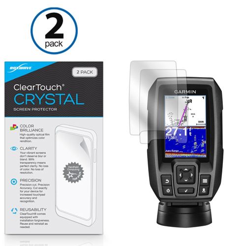 BoxWave Screen Protector Compatible with Garmin Striker 4 - ClearTouch Crystal (2-Pack), HD Film Skin - Shields from Scratches