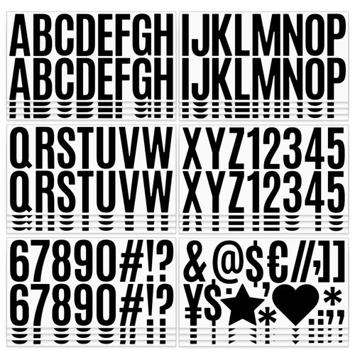 24 Sheets Letter Stickers, 2.5'' Self Adhesive Vinyl Letters Numbers Kit, Black Number Stickers for Mailbox Classroom Home Door Window Decor