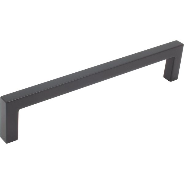 Contemporary Square Cabinet Pull, 160 Millimeters, Zinc Base Material, Matte Bla