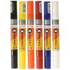 Molotow One4All Acrylic Twin Marker (Basic Set 1, Stroke Width 1.5 mm and 4 mm, High Coverage and Permanent), 6 Pieces Assorted