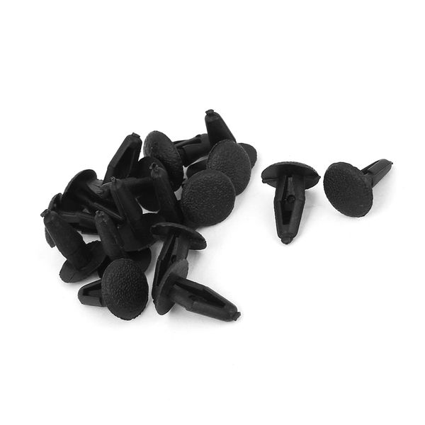 Partuto 16 Pcs Universal Clip Rivets Fastener - Plastic Black
