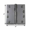 Door Hinges Bright Chrome Square Hinge 4" x 4" | Renovator's Supply