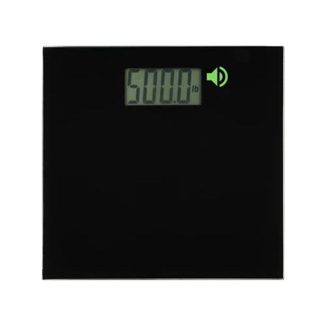 500lb Extra Wide Glass Digital Scale | Talking Bathroom Scale & Voice Display Sc