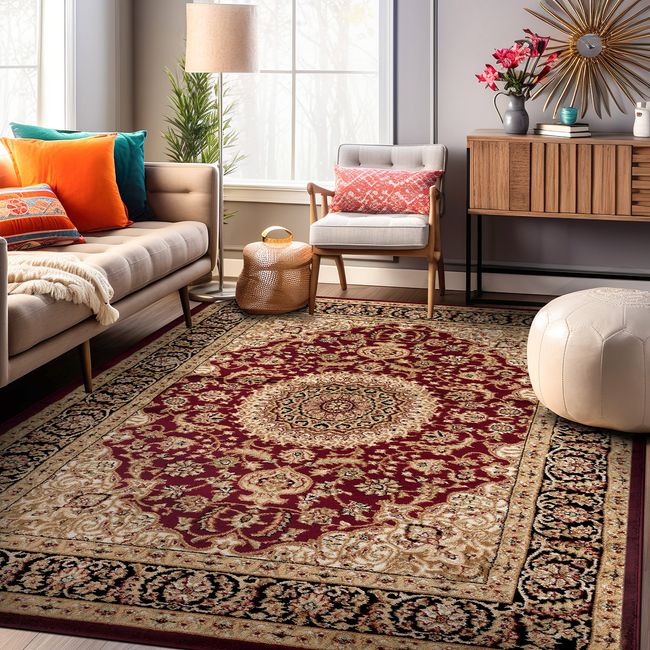 Rugshop Area Rug Traditional Oriental Medallion Carpet Rugs for Living Room 5x7