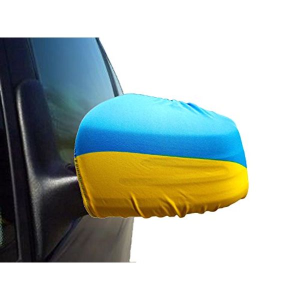 Sonia Originelli Außenspiegelfahne Autoflagge Überzug Bikini Fussball Fanartikel Anfeuern EM WM, Farbe: Ukraine