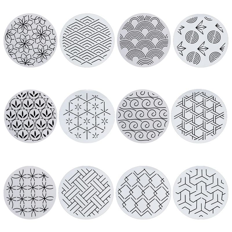 Acrylic Sashiko Stencil, Sashiko Borduurpatroon, Quiltnaad Mal, Kleine Naald Borduurwerk voor Handmatig DIY Gereedschap Template (Halve Cirkel