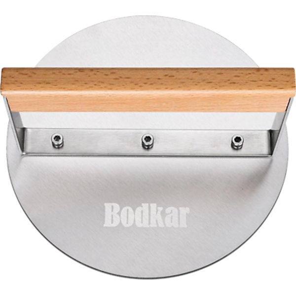 Smash Burger Press Stainless Steel 6 Inch round Hamburger Press with Wood Handle