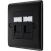 British General NFBRJ452 Nexus Metal RJ45 Double Data Outlet Socket - Matt Black