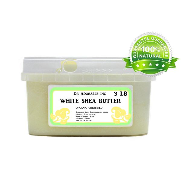 Premium High Quality White Shea Butter Unrefined Raw Pure & Organic 48 oz/3 lb