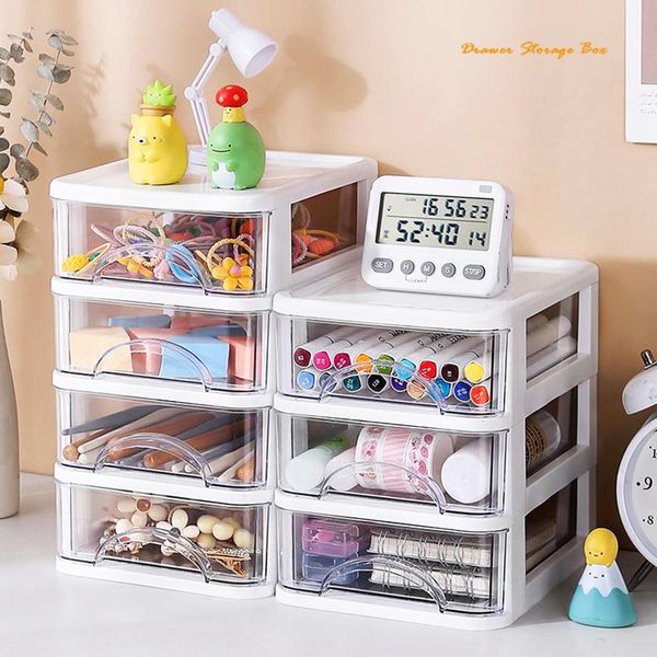 Desk Organiser Drawers, Desk Tidy Organizer, Makeup Drawer Organiser, Clear 3 Drawers Desktop Supplies Stationary Organiser for Office Home School Dorm