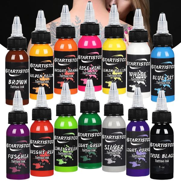 Ink Professional 1oz(14 Colors 30ml) Vegan-Friendly Pigment Ink Supplies Ink