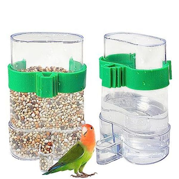 2 Pcs Automatic Bird Water Dispenser, Parrot Bird Water Feeder, Bottles Bird