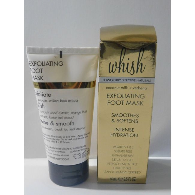 WHISH  Coconut + Verbena Intense Hydration Exfoliating Foot Mask 2.5 fl oz/74 ml