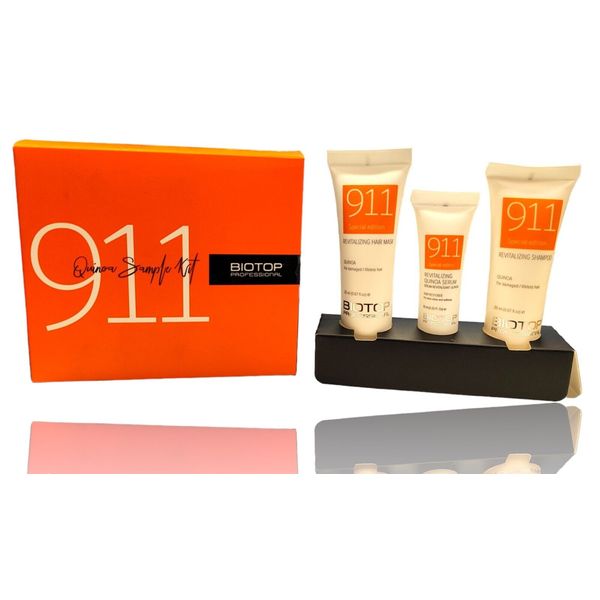 BIOTOP 911 Quinoa Shampoo/Serum/Mask Revitalizing 3 Count Sample Pack New