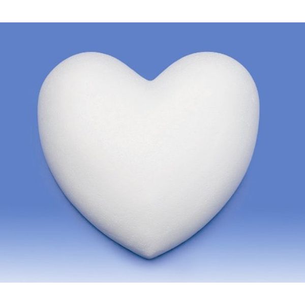Glorex Styrofoam Polystyrene Hearts Frame, White, 15 x 15 x 3 cm