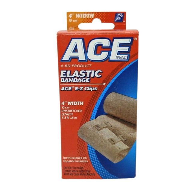 Elastic ACE Bandage with E-Z Clips 4",  207313, 1roll