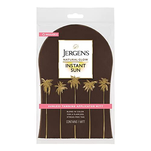 Jergens Natural Glow Body Applicator Mitt, Flawless, Streak-free Tanning Blender Glove, Reusable Tanning Mitt Protects Hands, Deep