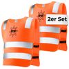 2 Children's High Visibility Vest Orange - Highly Visible - Breathable - Universal Size