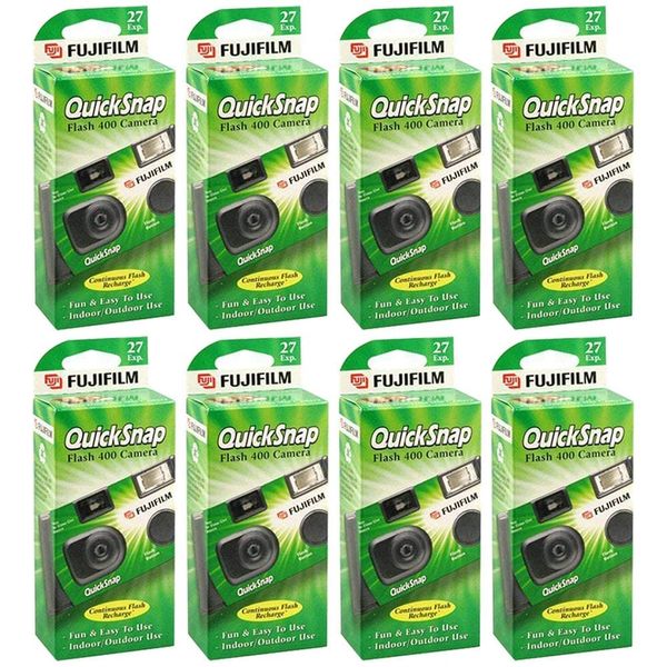 Fujifilm QuickSnap Flash 400 One Time Use 35mm Camera with Flash, 27 Exposures, 8-Pack