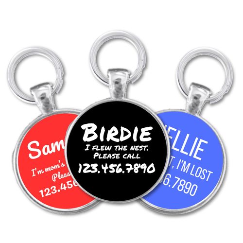 Fun & Colorful Round Pet ID Tag for Dogs and Cats
