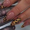 24pcs Gilding Leopard Print Cat-eye Ins press on Nails, Medium Almond Shape